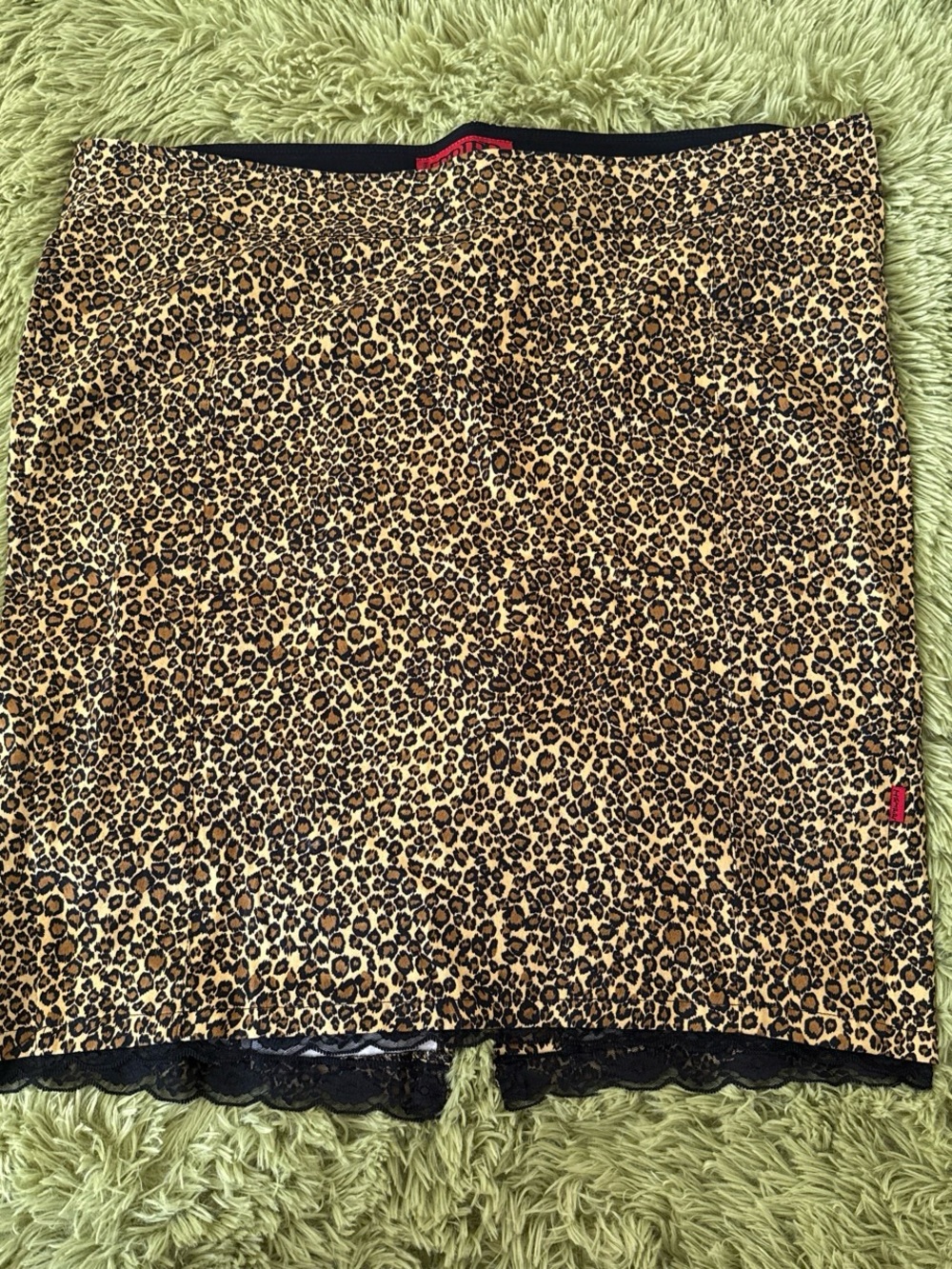 tripp nyc plus-size leopard print midi lace skirt with corset backing